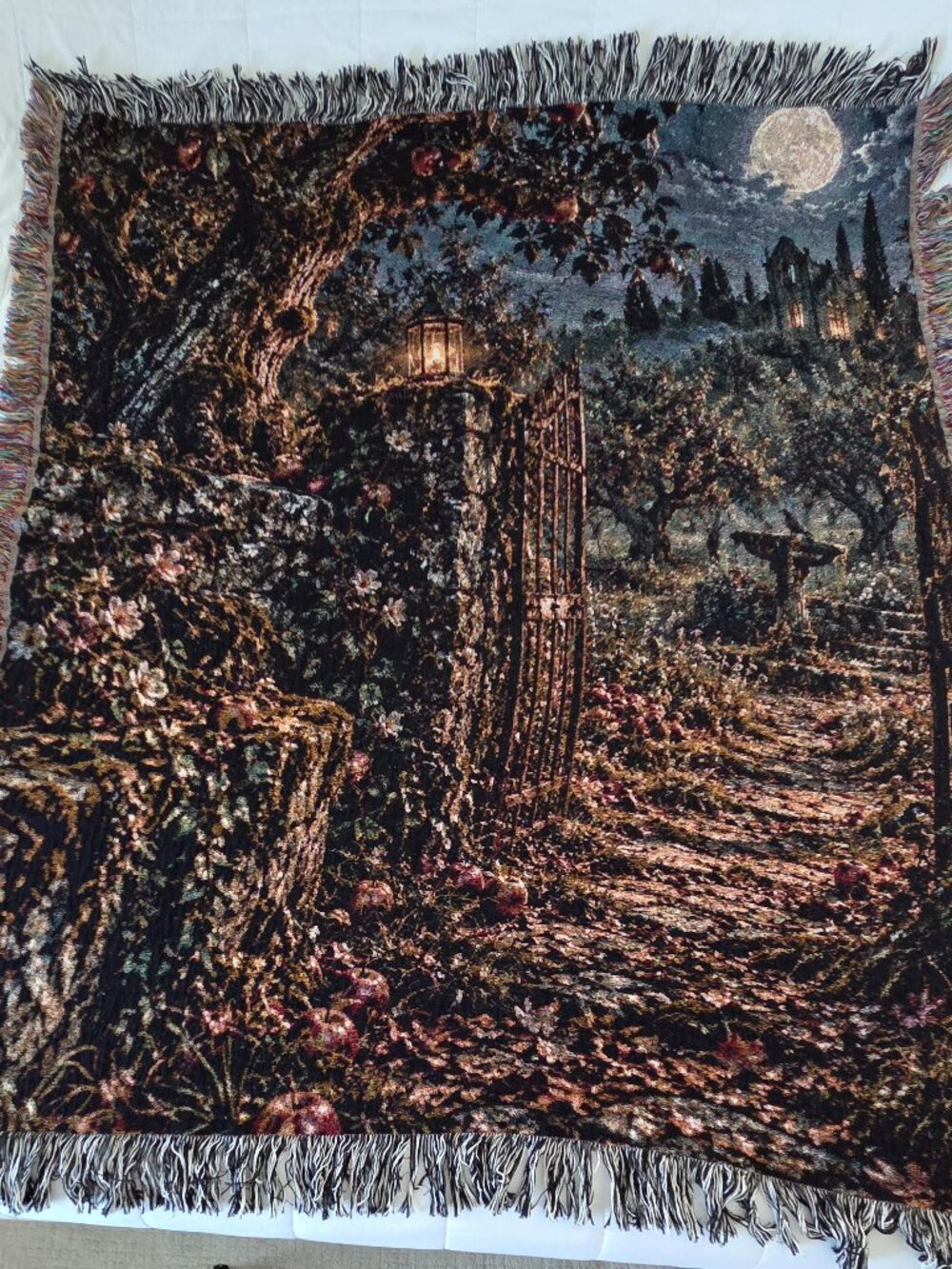 Moon & Timber Moonlit Orchard Gothic Woven Blanket 60x50 Cottagecore